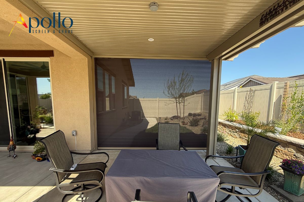 Apollo's Outdoor Power Shade inside view.